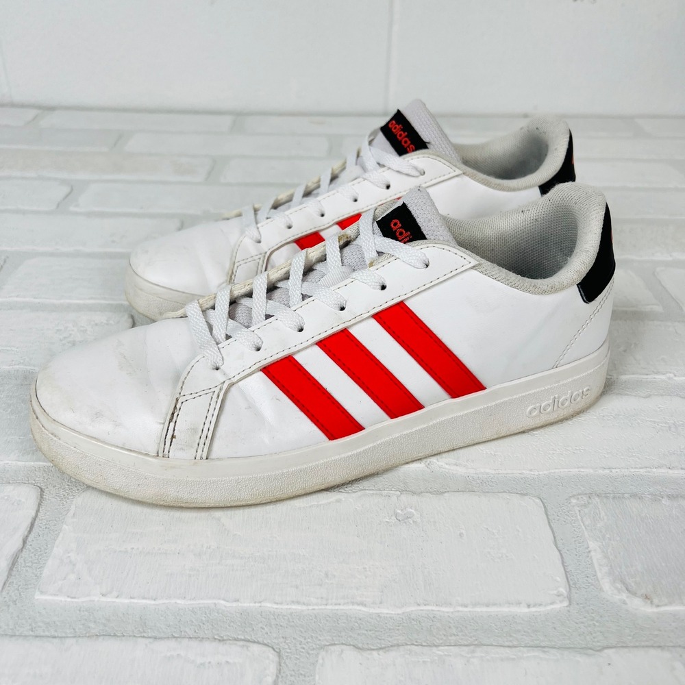 Adidas Grand Court Base 2.0 White Red Mens Sneakers IG4828 Size 5.5